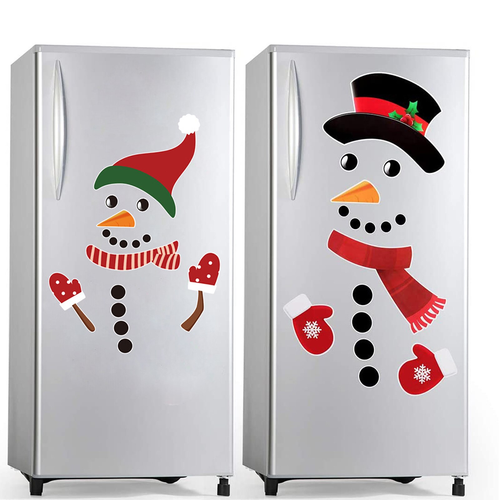 Cute Waterproof Snowman Pattern Christmas Decor Refrigerator Magnet Sticker