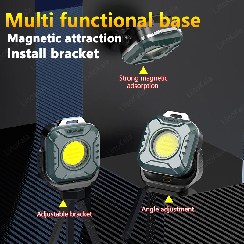 Liitokala lf -986 mini arbeidslys led + cob 500lm type-c ladegrensesnitt 5 v 1a innganger innebygd  in 1200 mah batteri lommelykt