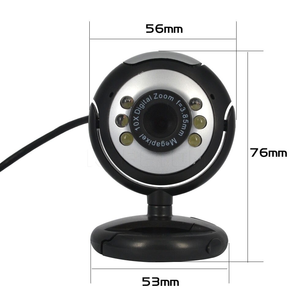 Kebidu Digitale HD Webcam Kamera 30,0 Mega Pixel 6 LED Web Cam Mit Mikrofon USB 2.0 Für Skype Für MSN PC laptop