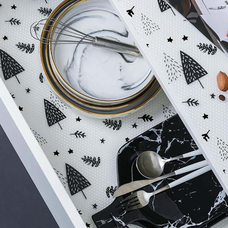 Lademat papier vochtwerende kastmat garderobemat anti-stofmat voor keukenbenodigdheden plankvoeringen bedrukte lademat