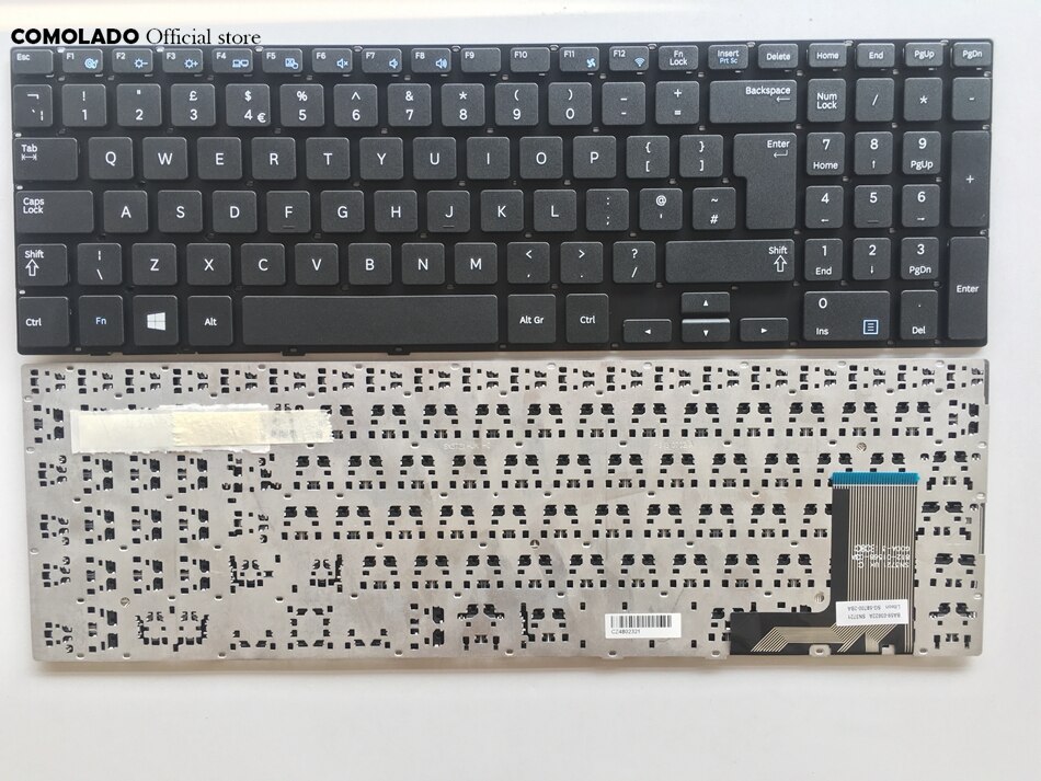 Reino Unido teclado del ordenador portátil para Samsung 370R5E NP370R5E NP370R5V 510R5E NP510R5E 450R5E 450R5V NP450R5E NP450R5V blanco y negro del Reino Unido: Black