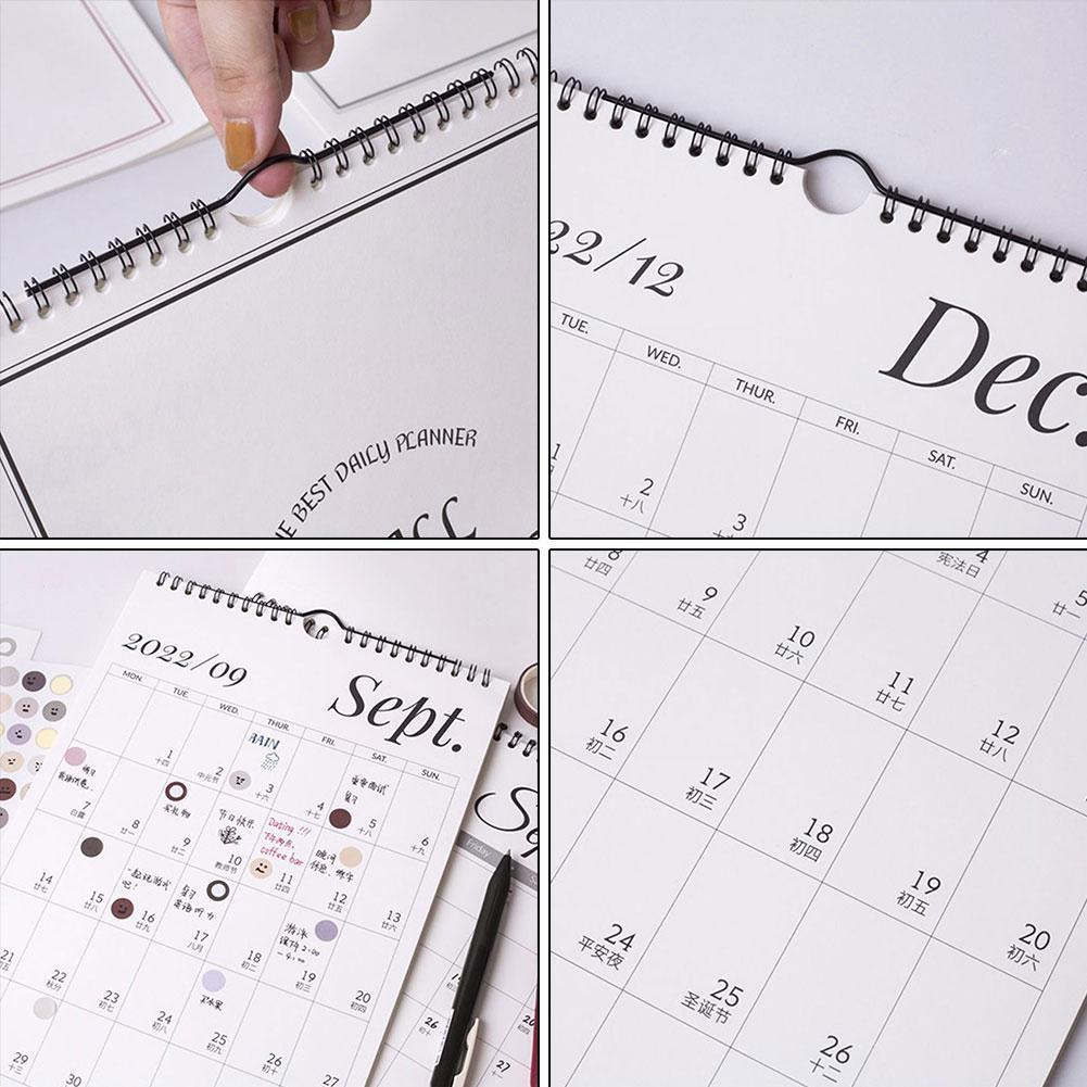 2022 Simple Wall Calendar Weekly Monthly Planner Wall Schedule Planner Hanging Home Organizer Agenda Calendar Daily Off U8f6