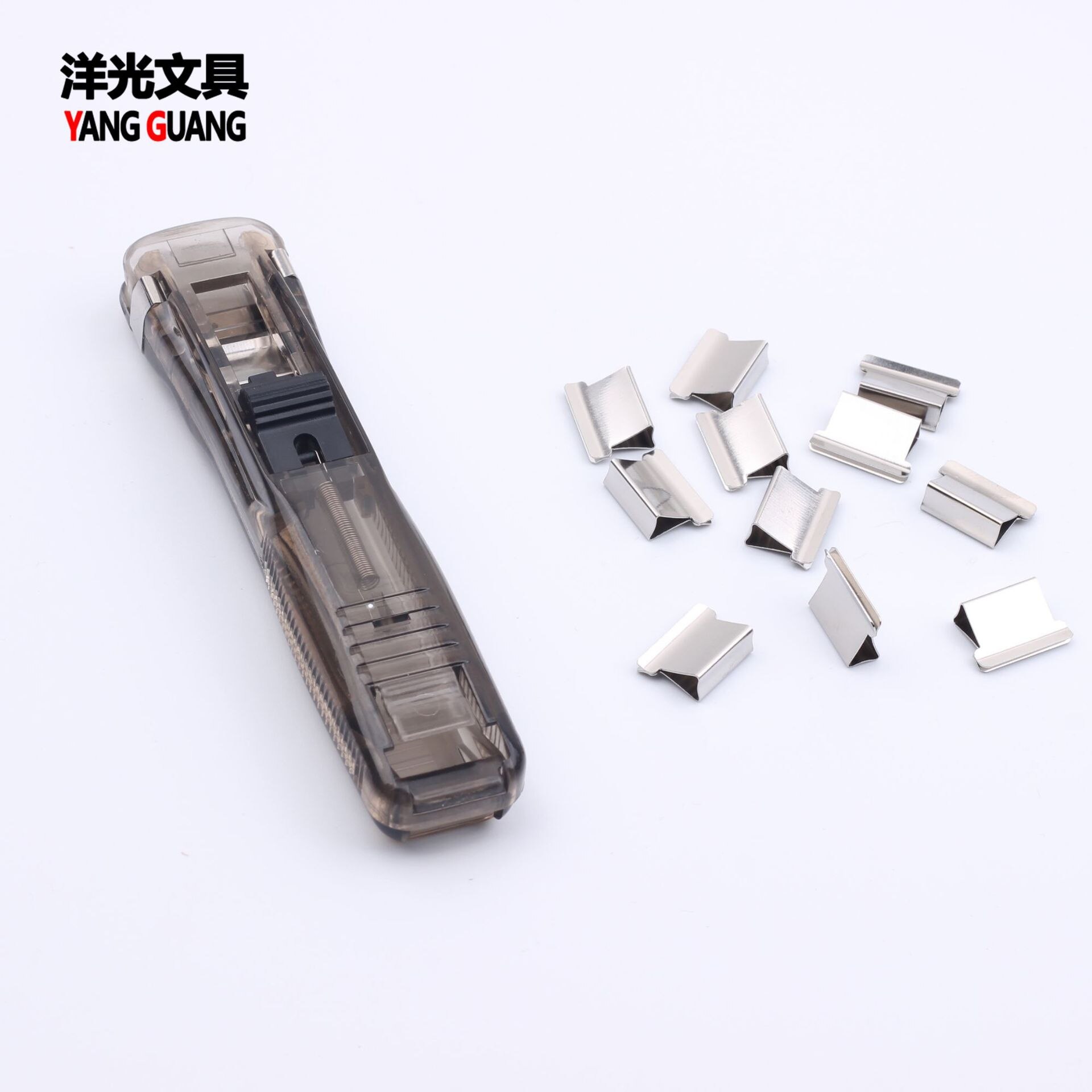 Push Clip Stapler Staple Remover Binder Push Clamp Tape Dispenser Paper Clips Office Supplies Set Desktop Stapler Office: black