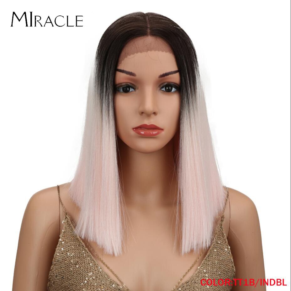 Bob Wig Synthetic Wig Short BOB 14 inches Synthetic Lace Wig Ombre Blonde Cosplay Wigs For Black Women Miracle Wig: TT4-C20