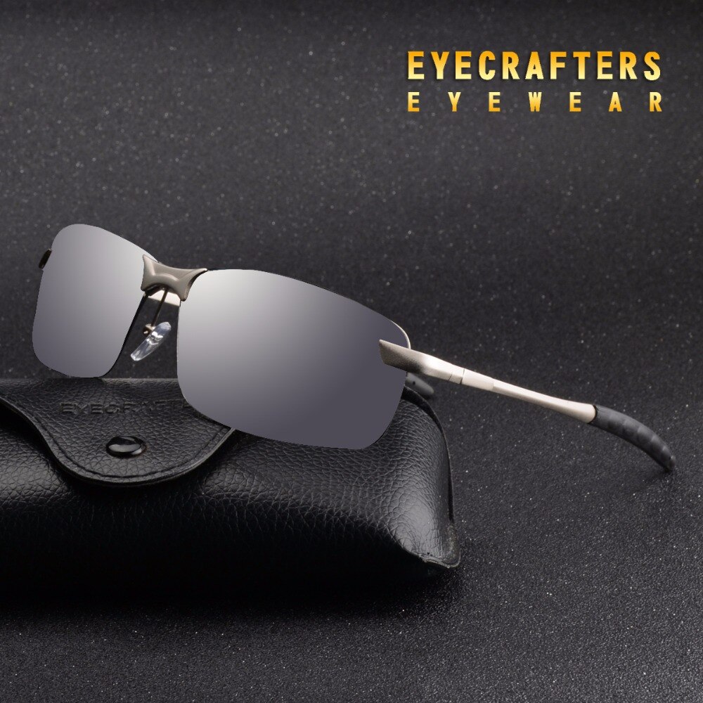 Oranje Heren UV400 Gepolariseerde Zonnebril Sport Rijden Mirrored Zonnebril Randloze Metalen Bril Eyewear 3043DM