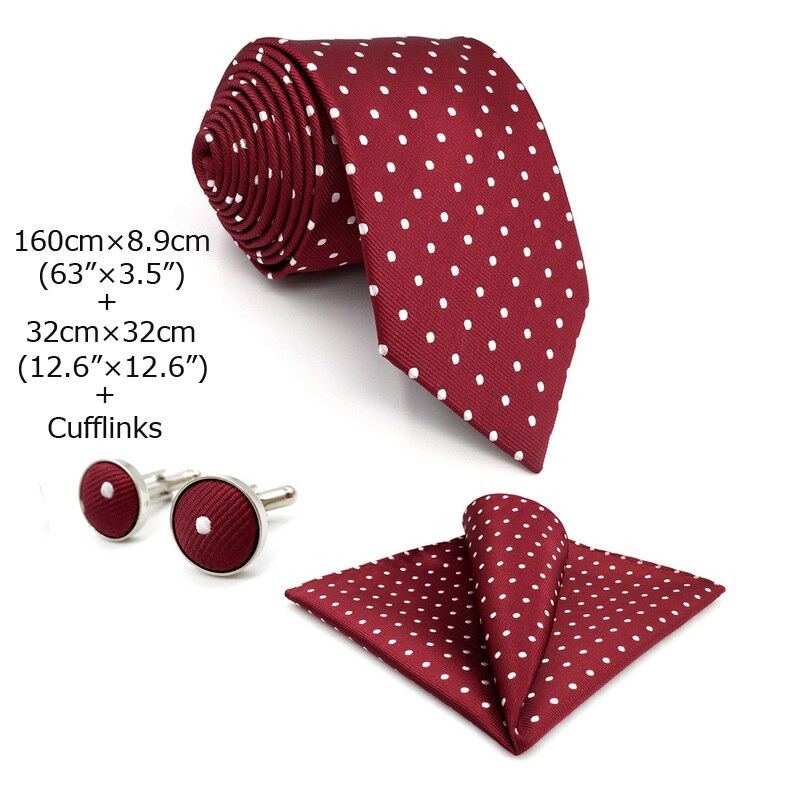 S15 Stippen Maroon Rood Wit Stropdassen Voor Mannen Zijde Bruiloft Stropdassen Extra Lange 63 &quot;160Cm Slanke Gravatas Mode