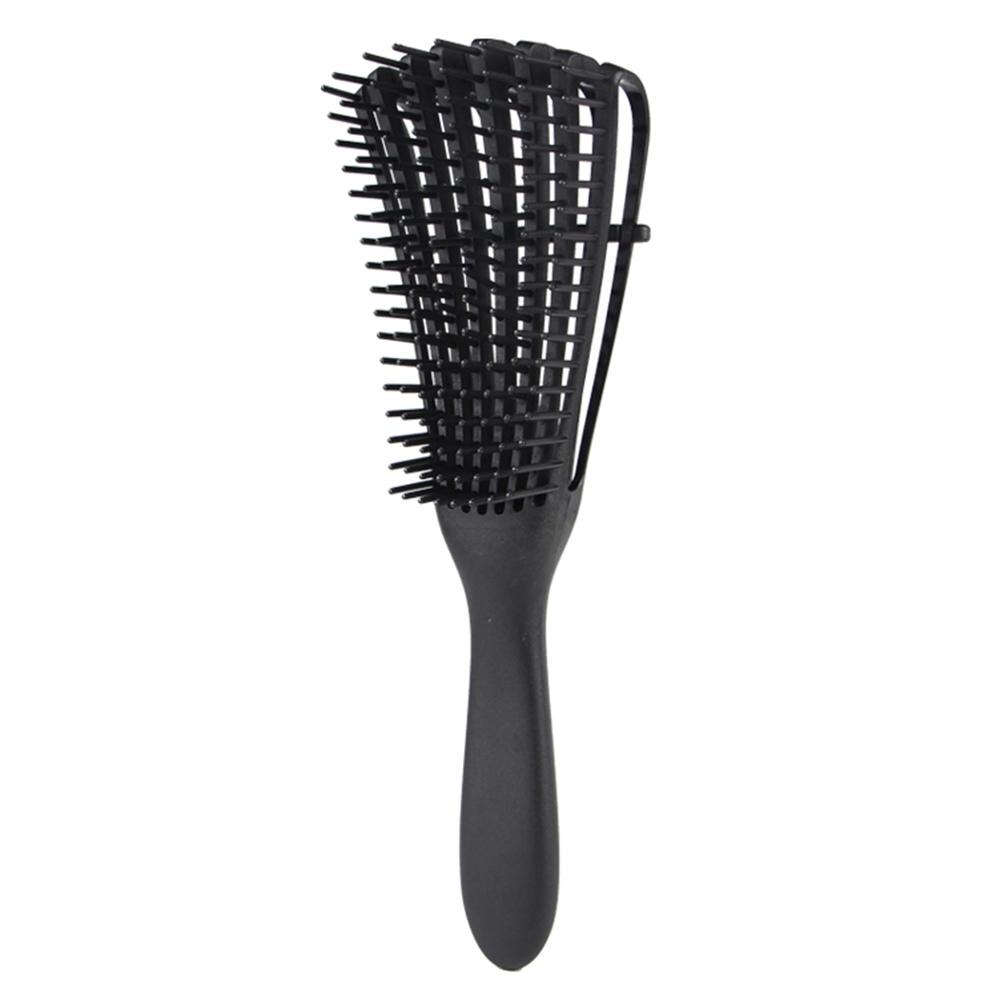 Cabelo feminino couro cabeludo massagem pente molhado encaracolado hairbrush hairdressing ferramenta de estilo macio crianças escova de cabelo pente dropshipping: Black