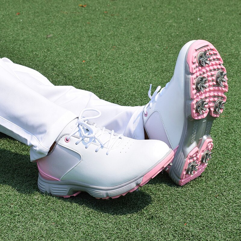Kvinner golfsko vanntette utendørs golf sport trening joggesko rosa komfortable damer golfsko