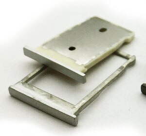per HTC uno M9 più M9 + Titolare Lettore di SIM carta Connettore fessura + SD carta Supporto Del Vassoio fessura adattatore sostituzione parti: Argento