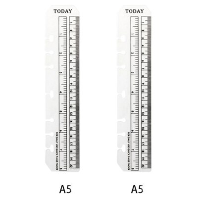 2PCS Bookmark Ruler Cute Hand Note Notes Noose Leaf Binder Configuration Flexible Ruler Stationery Supplies Office Supplies scho: 2pcs white A5