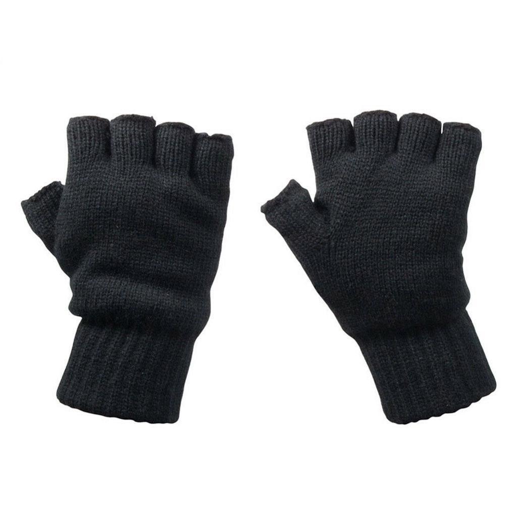 Halvfinger uldhandsker kashmir kort uldstrikket håndled luffen vinter varm unisex uldstræk fingerløse handsker
