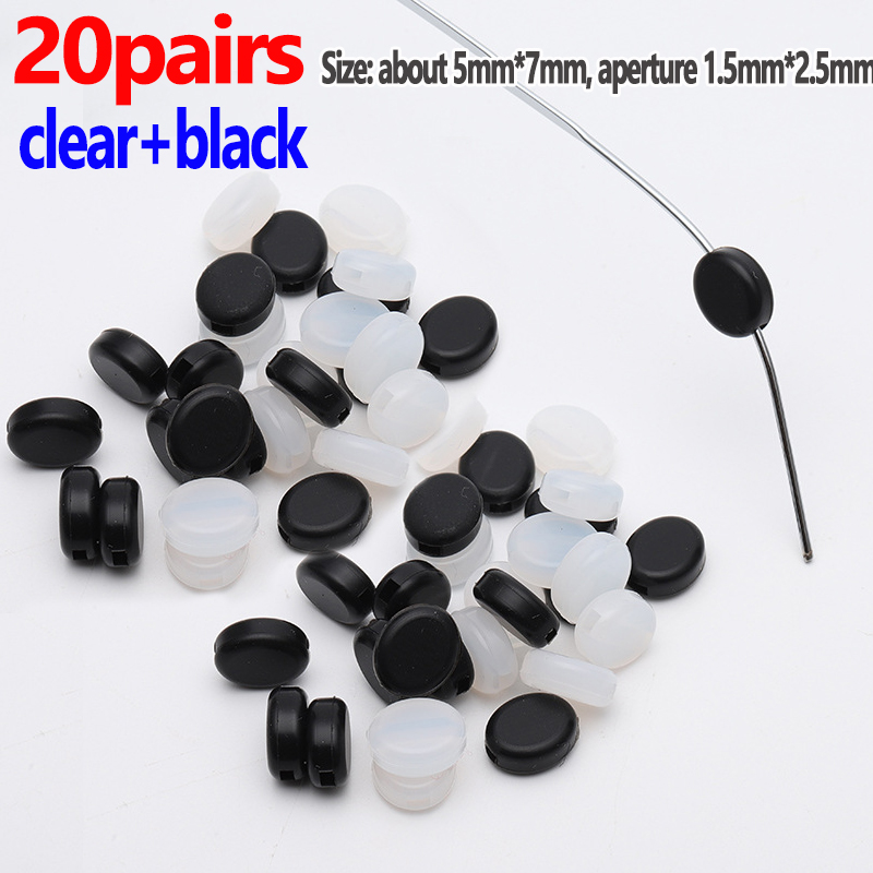 Gafas de silicona transparente, agarre antideslizante, soporte para punta de patilla, 2/60 Uds., gancho redondo pequeño transparente para la oreja, accesorios para gafas: Azul