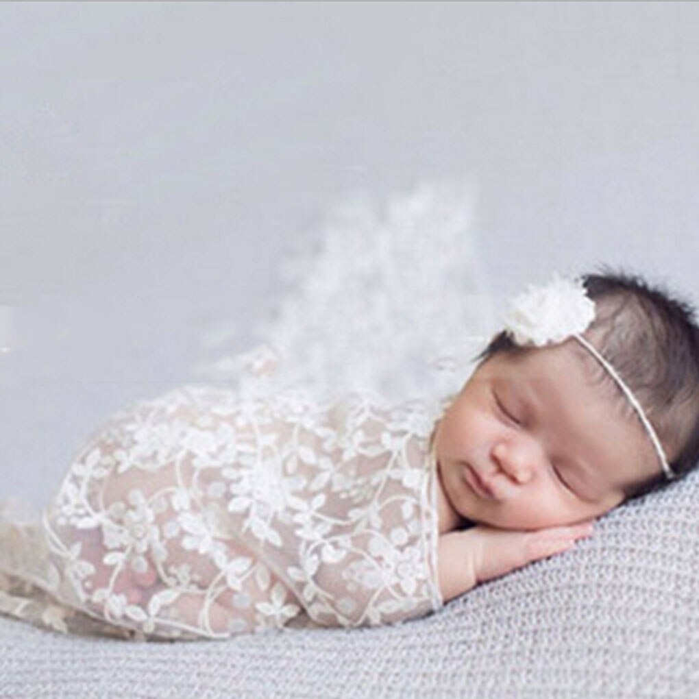 Broderi blonder nyfødt fotografering rekvisitter baby foto rekvisitter omslag håndlavet blondetørklæde nyfødt fotografering tilbehør pige