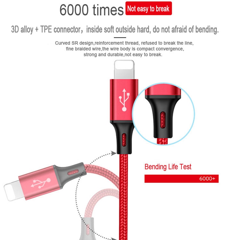 Nohon 3 in 1 8 pin type c micro nylon usb kabel til iphone 8 x 7 6 6s plus ios 10 9 8 samsung nokia usb hurtigopladning kabler ledning
