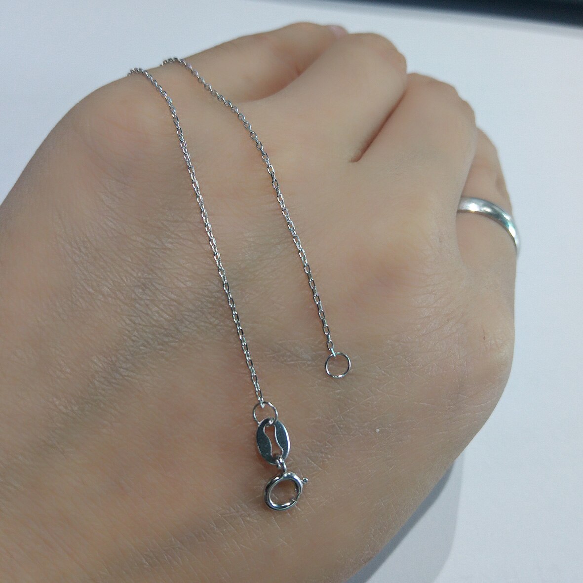925 sterling silver kedjor hänge halsband 0.50mm kabel kedja silver passform för hänge berlock för kvinnor/män