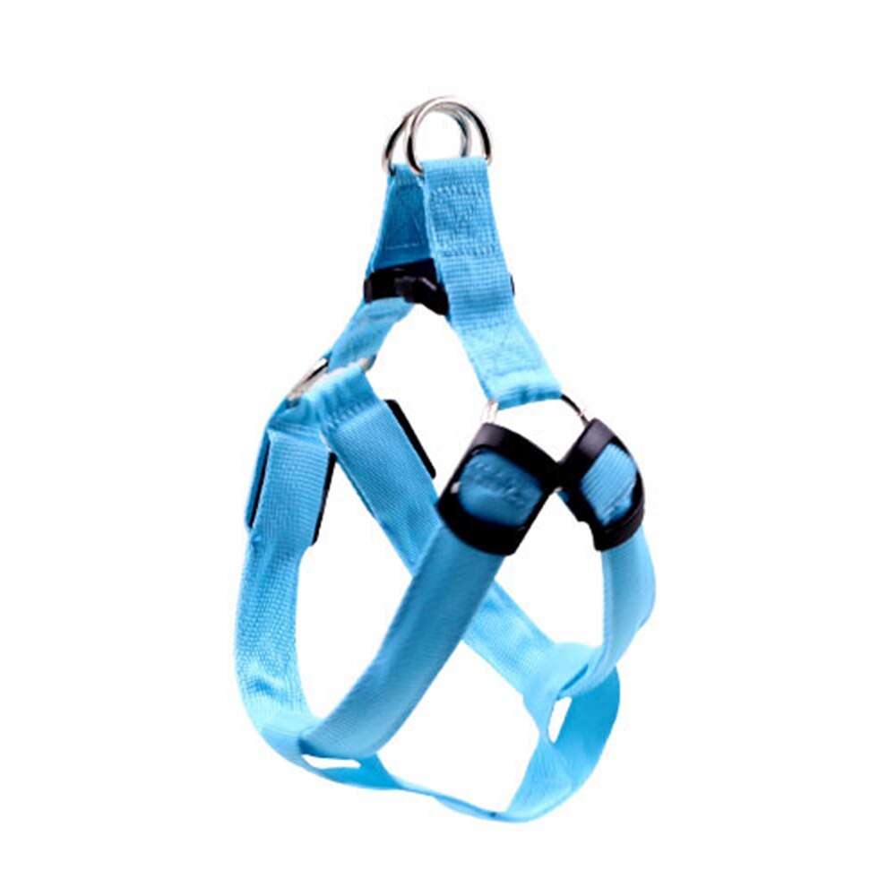 Pet Dog Safety Chest Strap Harness LED Light Flashing USB Rechargeable XS/S/M/XL: Blue / L