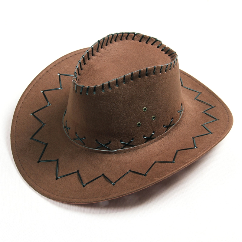 Sombrero de vaquero de gamuza para niños, sencillo y a la , Occidental, accesorios de disfraz de Halloween, accesorios de fotografía: Children Light Cof