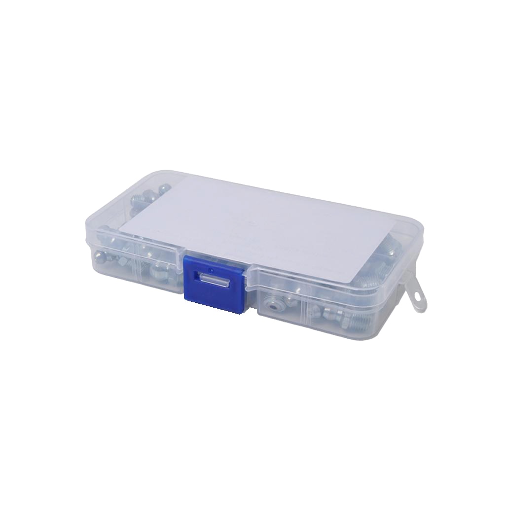 50 Pieces Hydraulic Grease Zerk Fitting SAE Kit 1/4'' 1/8'' Straight 90 Degree/45 Degree