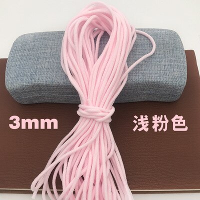10 meter 3mm ronde mondmasker elastiek masker touw rubber band tape masker oor hangend touw riem touw olie kern doe-het-zelf naaien knutselen: Roze / 5 meter
