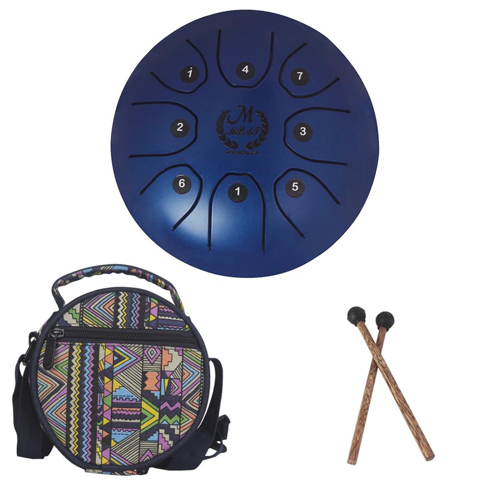 MMBAT / Mebite 5.5 Inch Mini Steel Tongue Drum Handpan Brahma Drum Ethereal Drum Musical Equipment: Blue
