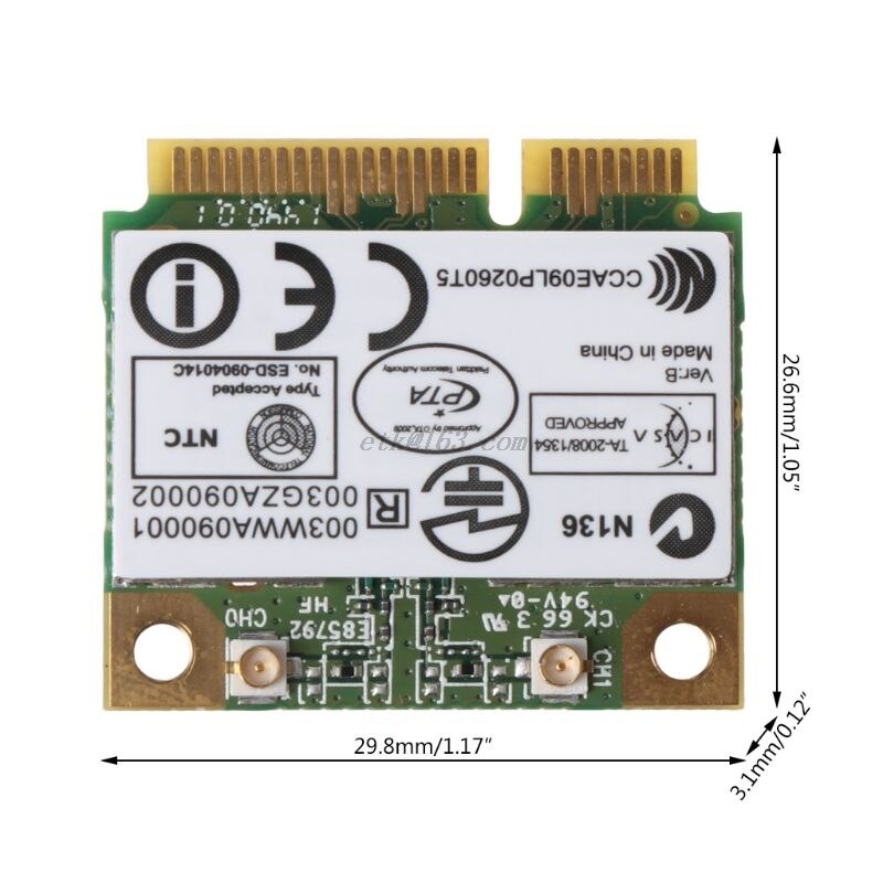 Para atheros ar9287 ar5b97 adaptador sem fio 300 mbps 802.11 b/g/n mini metade pci-e conversor de cartão wi-fi