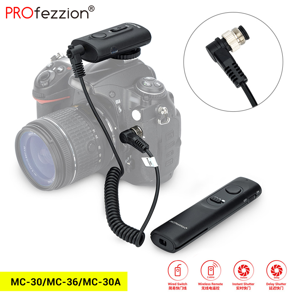 Camera Wireless Remote Control Shutter Release Controller DSLR Accessories for Nikon D5 D4 D4s D3s D3 Replace MC-30/MC-36/MC-30A