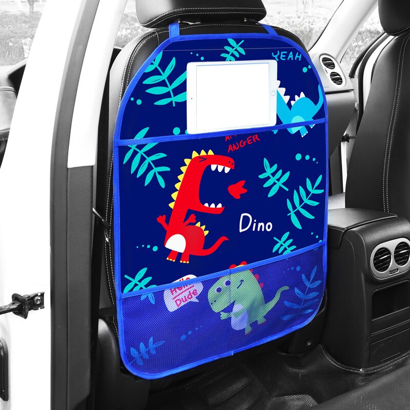 Funda protectora para asiento trasero de coche de dibujos animados, alfombrillas protectoras para asiento de coche de bebé, cojín antipatadas con bolsa de almacenamiento