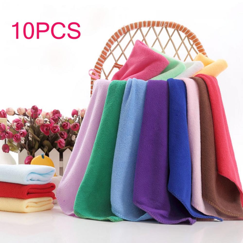 10pcs Kleurrijke Zachte Vierkante Snoep Kleur 25*25cm Microfiber Rustgevende Katoen Gezicht Handdoek Reiniging Wassen Doek keuken Tool: Default Title