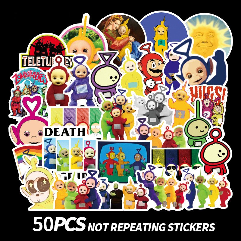 50 Stks/set Teletub Stickers Voor Kids Home Decor Leuke Mini 3D Sticker Decal Koelkast Skateboard