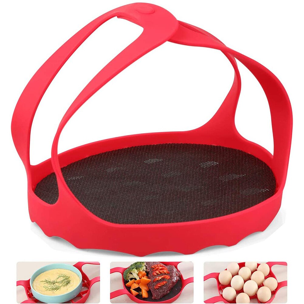Silicone Pressure Cooking Sling Couscous Cooking and Steamer Cooker Rack Food Grade Bakeware Lifter Egg Basket Steam Pot