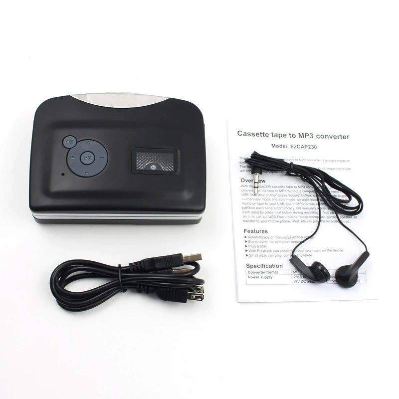 Ezcap USB Cassette Capture Cassette Tape-to-MP3 Converter In Computer Stereo HiFi Geluidskwaliteit Mega Bass