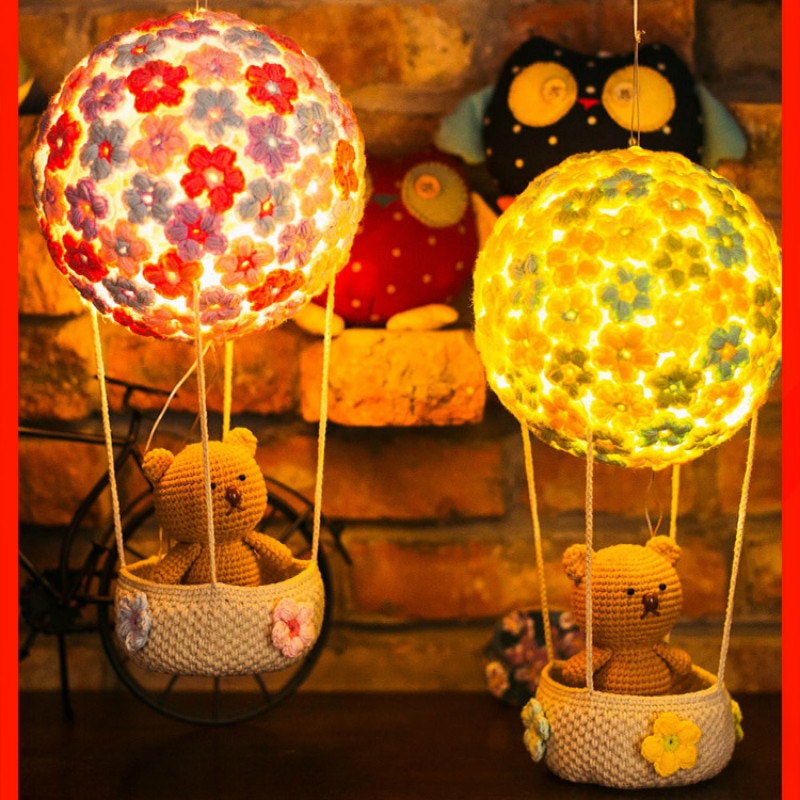 air balloon hanging light material kit handmade diy baby cotton crochet wool ball