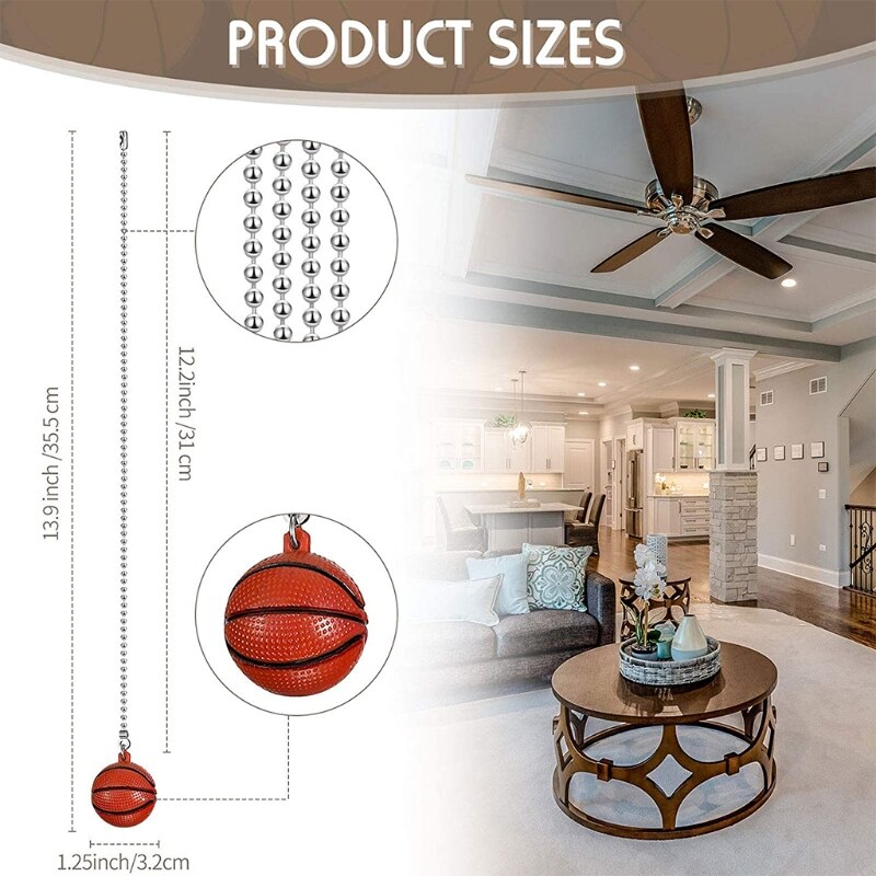 Basketball Lamp Pull Chains Ceiling Fan Light Pull Chain Connector Home Wedding
