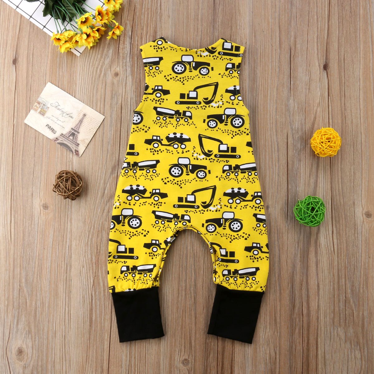 Emmababy Romper Top Baby Boy Kids Pasgeboren Baby Mouwloze Romper Jumpsuit Cartoon Katoenen Kleding Outfits