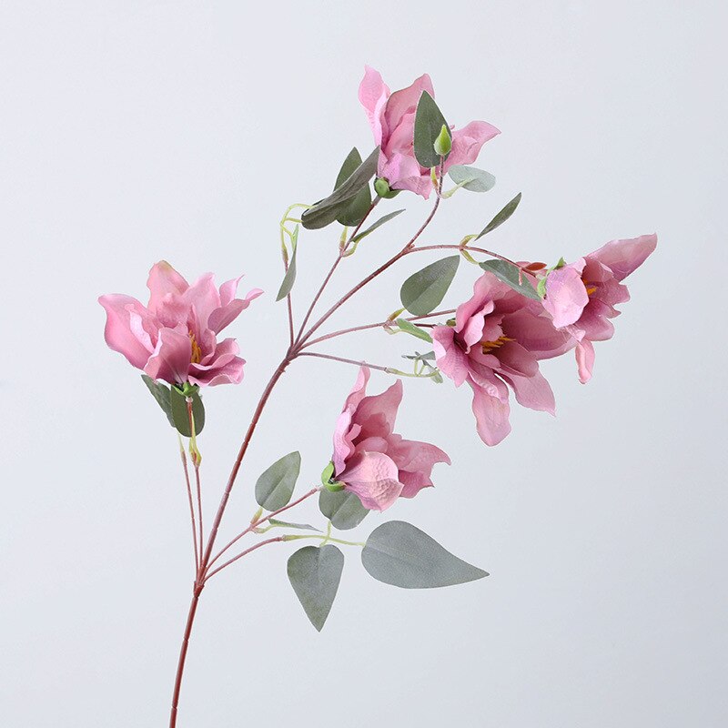 Luksus clivia orkidé lang gren med blade silke kunstige blomster hjem bryllup dekoration blomster orkideer: -en