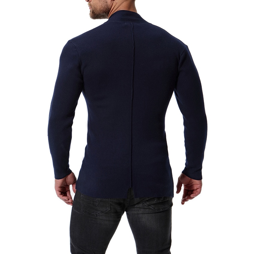 Heren effen truien warme casual gebreide trui kleding
