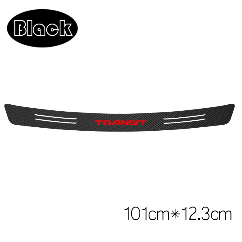 1 pièces voiture coffre Protection pare-chocs arrière décoration décalcomanie pour Ford transit Fiesta fusion ranger mondeo Mustang 3D Auto autocollant: 101CMx12.3CM black