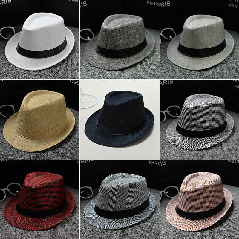 Summer England Cowboy Caps Women Retro Men's Fedoras Top Jazz Plaid Hat All Seasons Bowler Hats Chapeau Cowgirl Costume
