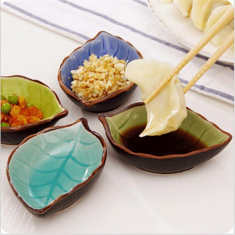 Plader is crack glasur krydderier sauce eddike bordservice blade keramiske småretter dumpling sushi krydderibakke