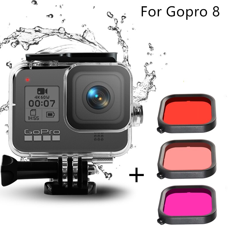 Voor Gopro hero 8 Waterdichte Shell Behuizing Case Onderwater Protector Cover Behuizing voor GoPro hero 8 Camera Accessoires: set