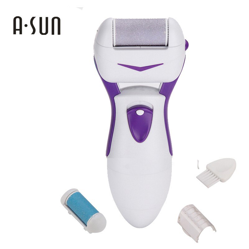 Asun fodplejeværktøj callusfjerner til at fjerne død hud og hård hud på fødderne vaskbar genopladelig: Violet