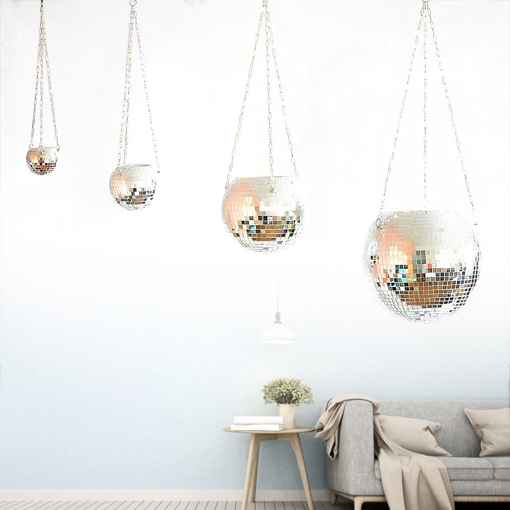 Spiegel Reflector Tuin Potten Plantenbakken Disco Ball Outdoor Bloempotten Touw Spiegel Opknoping Mand Muur Thuis Kamer Tuin Vaas