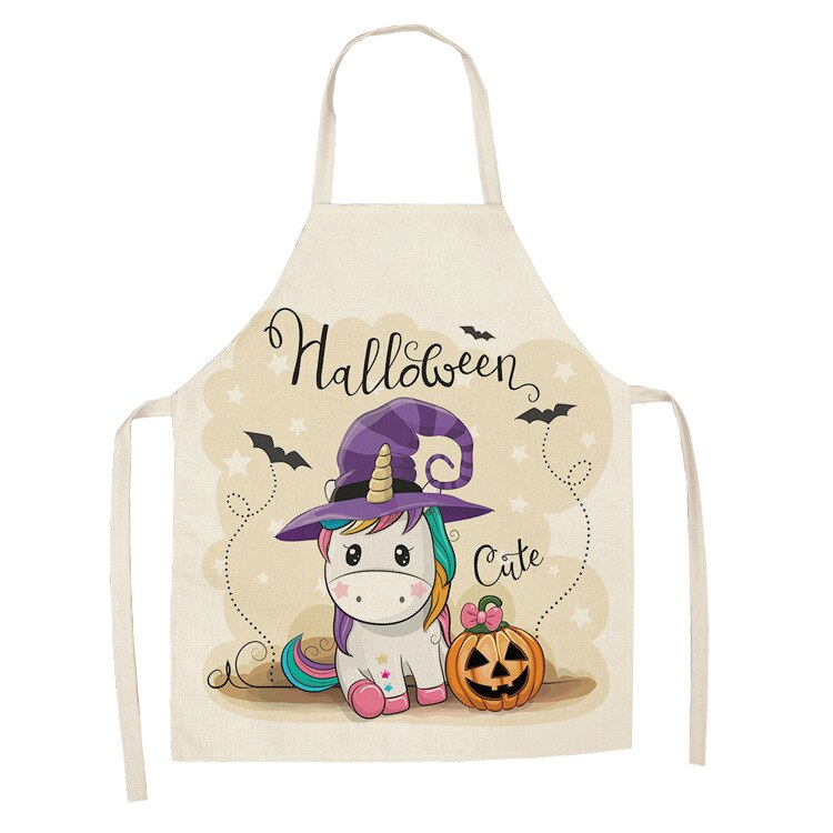Unicorn Kitchen Apron Cartoon Parent-child Sleeveless Apron Cotton Linen Aprons for Adult Home Cleaning Tools Bibs