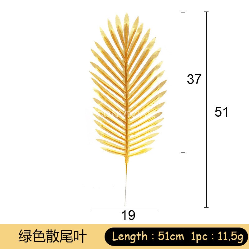 1pc Goud Kleur Bladeren Rotan Bruiloft Decoratie Kunstmatige Planten Doek Nep Monstera Leaf Muur Home Decor Feestartikelen: 2-M Leaf