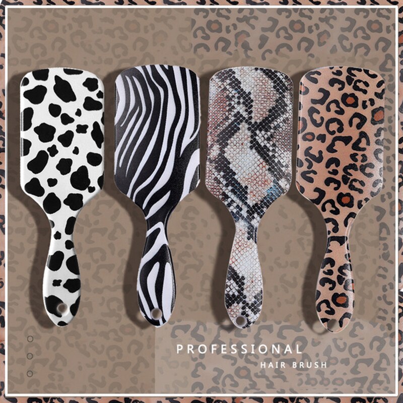 Leopard Snake Print Haar Kussen Kam Glad Airbag Plastic Vrouwen Snijden Haar Kam Voor Thuis Haar Borstel Kappers