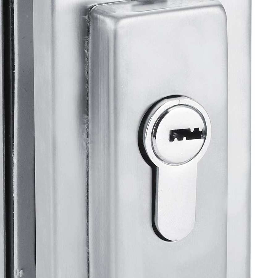 Glass Door Latch Anti-Theft Security Lock Stainless Steel Floor Lock for Glass Door Without Pivot Frame