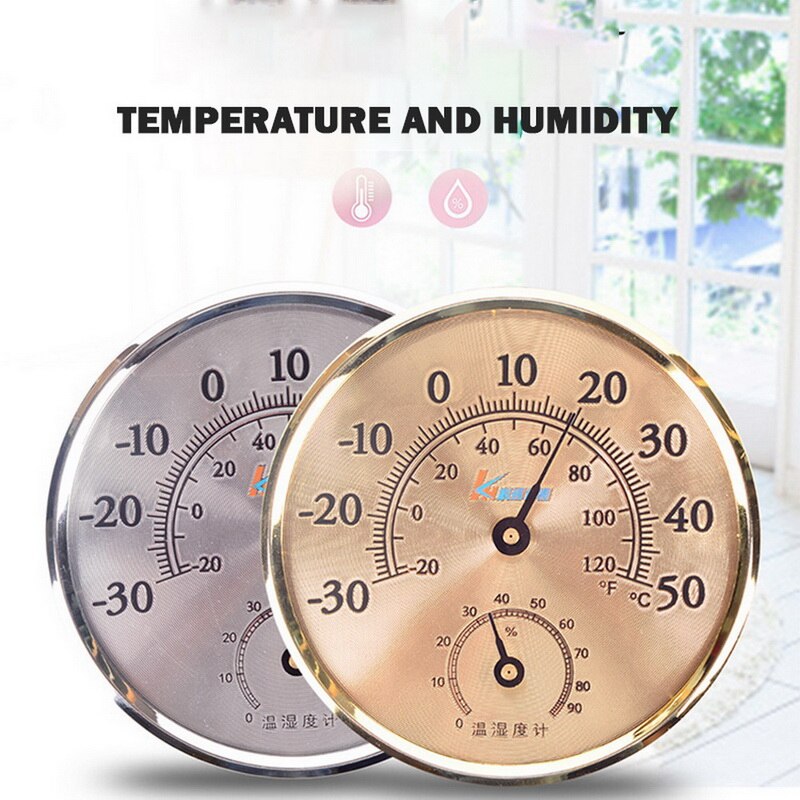 Thermometer Hygrometer Analog Temperature And Humidity Monitor For Bedroom Living Room Office School Golden/silver/blue