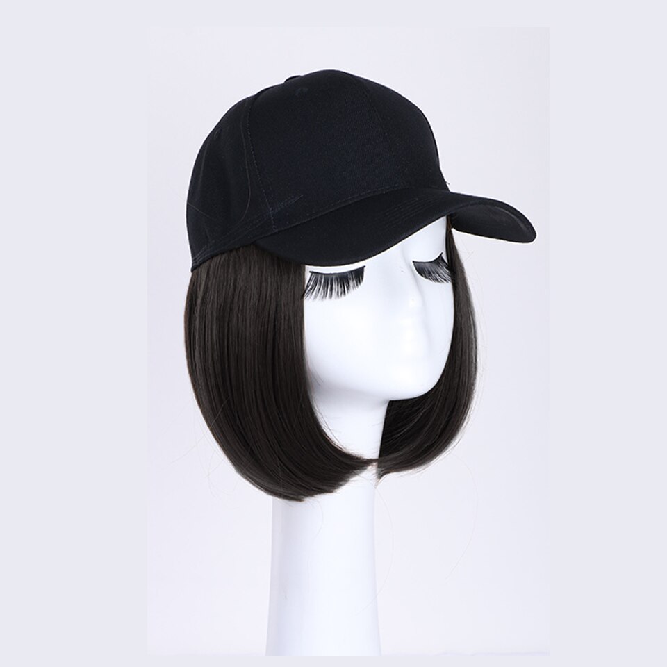 Houyan Korte Pruik Synthetische Mode Pruik Baseball Cap Hoed Steil Haar Baseball Hittebestendig Fiber Elf Cut Korte Pruik: 4