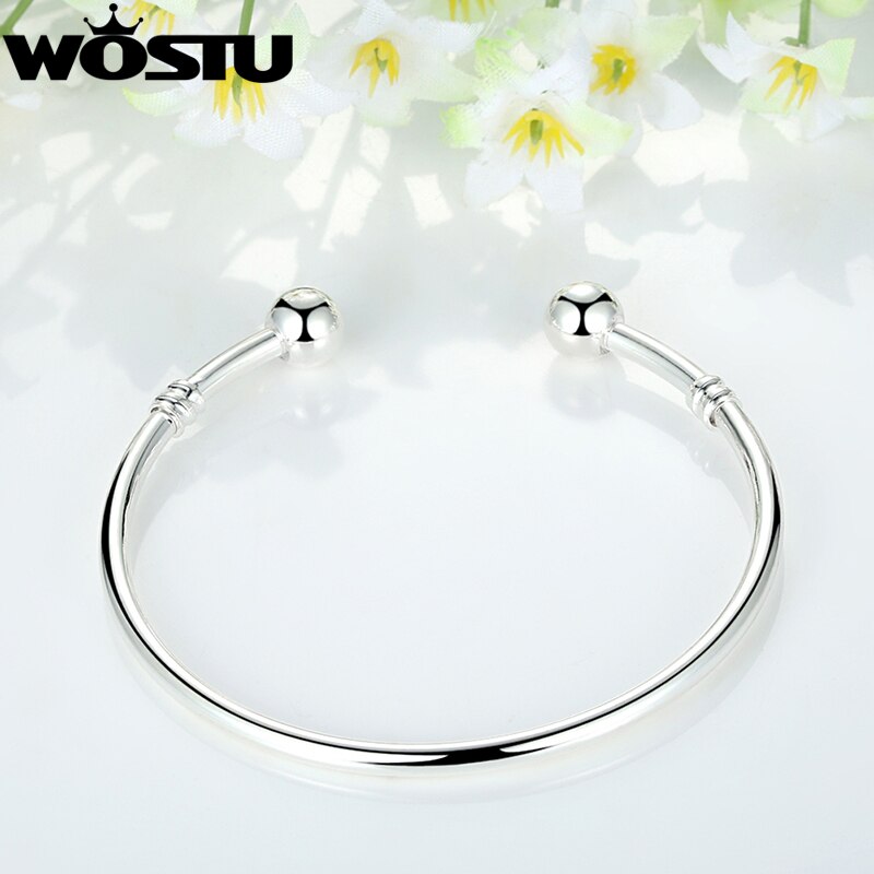 WOSTU Zilveren Europese Charm Bead Bangle & Armband Mode-sieraden Voor Vrouwen Mannen XCH3040