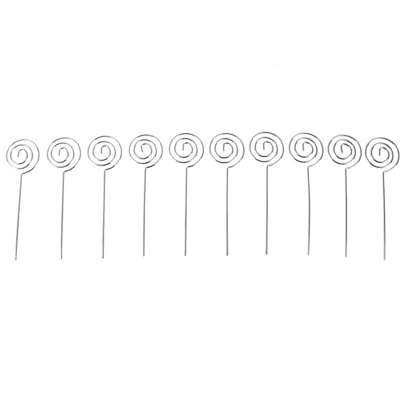 10x Metalen Bedrade Business Kaarthouder Memo Foto Foto Papier Opmerking Clip Beugel Diy Craft Home Kantoorbenodigdheden